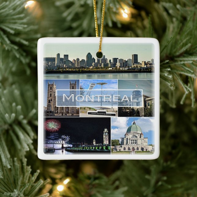 zCA010 MONTREAL, Mosaic, Canada, America, Fridge M Ceramic Ornament (Tree)