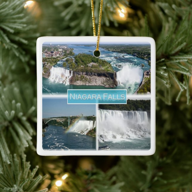 zCA012 NIAGARA FALLS from Rainbow bridge, Ceramic Ornament (Tree)