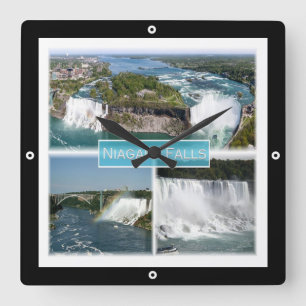 zCA012 NIAGARA FALLS from Rainbow bridge, Square Wall Clock