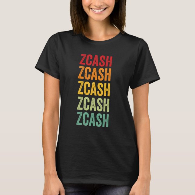 Zcash Crypto Rainbow Text Design T-Shirt (Front)