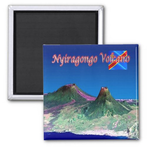 zCD004 NYIRAGONGO Volcano Congo Fridge Magnet