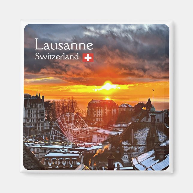 zCH013 LAUSANNE Switzerland, fridge Magnet (Front)
