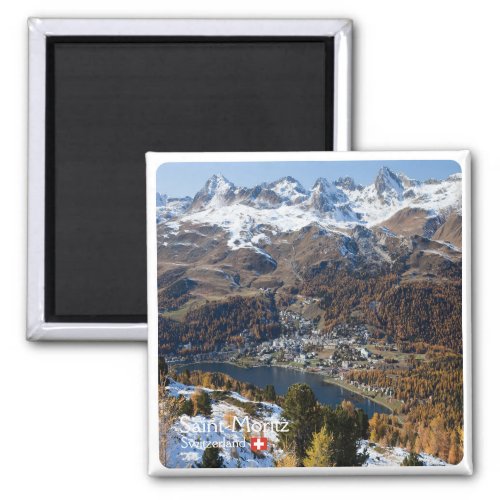 zCH018 SAINT_MORITZ Switzerland Fridge Magnet