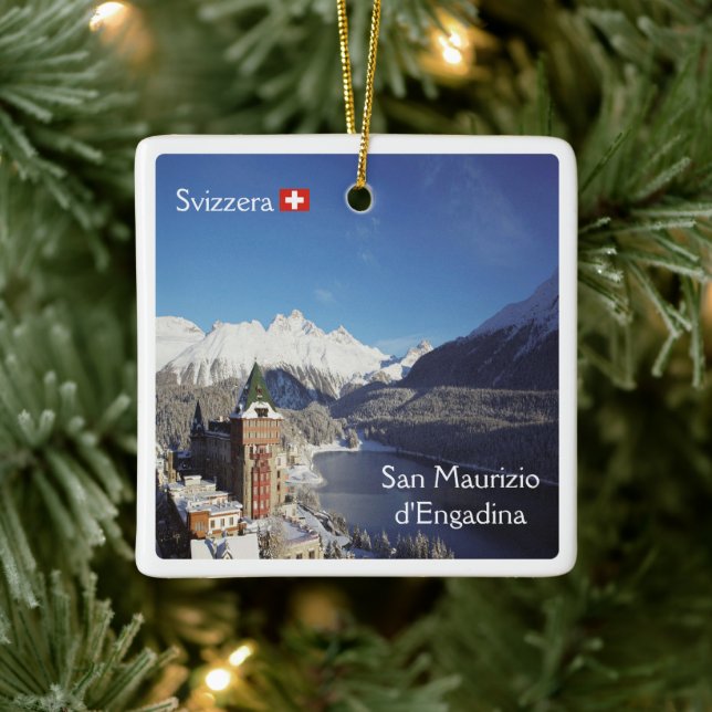 zCH018 SAN MAURIZIO D'ENGADINA Swiss, Ceramic Ornament (Tree)