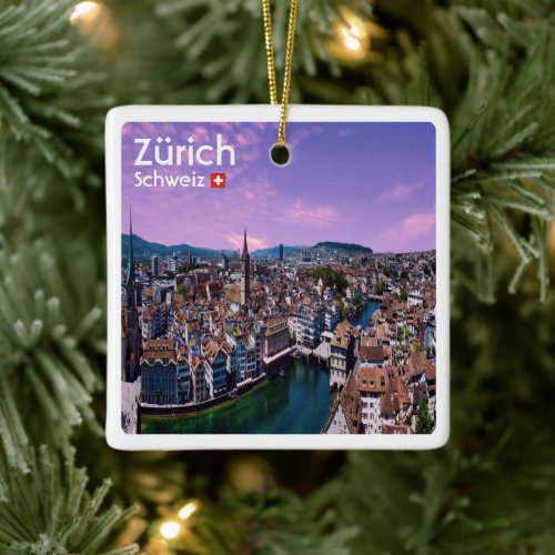 zCH021 ZURICH Switzerland Ceramic Ornament