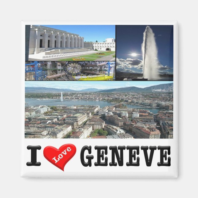 zCH032 GENÈVE I Love Switzerland, Fridge Magnet (Front)