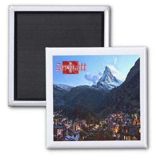 zCH036 ZERMATT Panorama Swiss _ Fridge Magnet