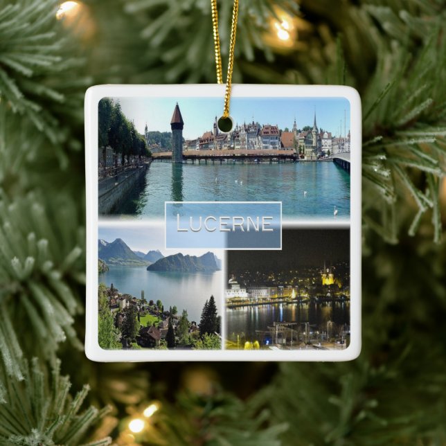 zCH043 LUCERNE Switzerland,  Ceramic Ornament (Tree)