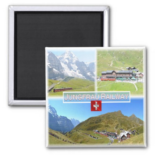 zCH045 JUNGFRAU RAILWAY Switzerland Fridge Magnet