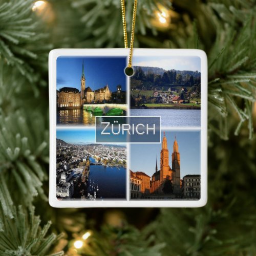 zCH046 ZURICH Swiss Switzerland  Ceramic Ornament