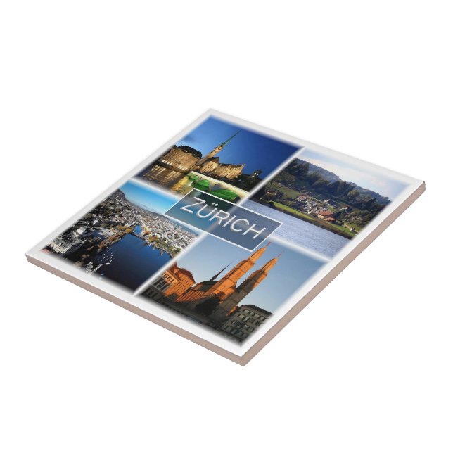 zCH046 ZURICH Swiss Switzerland, Ceramic Tile (Side)