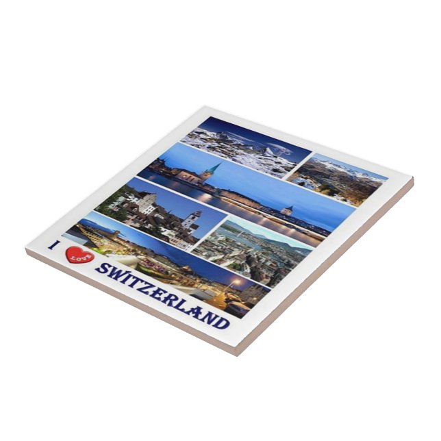 zCH049 I LOVE Switzerland - Ceramic Tile (Side)