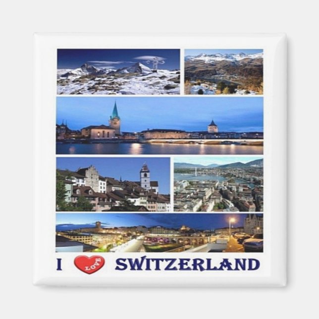 zCH049 I LOVE Switzerland - Fridge Magnet (Front)