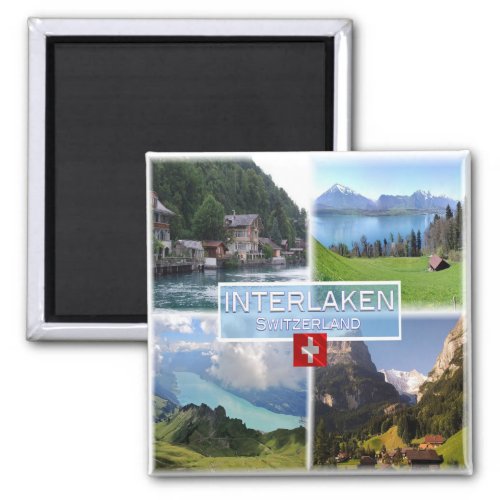 zCH051 INTERLAKEN Lake Thun Thunerse Swiss Fridge Magnet