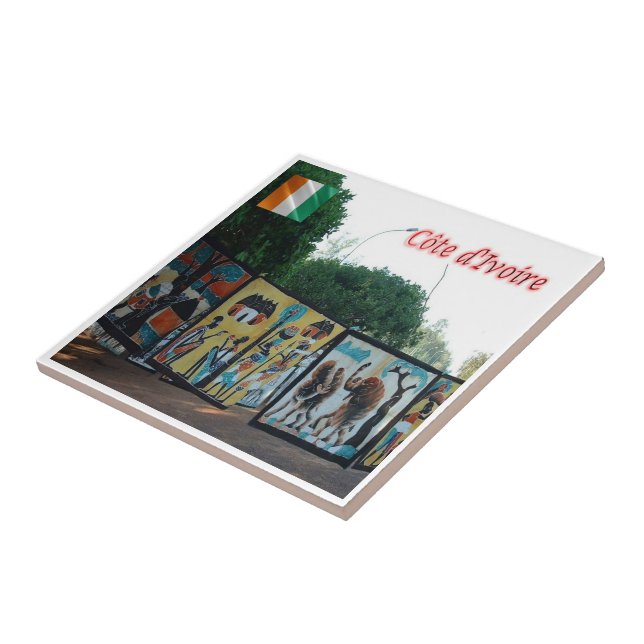 zCI004 IVORY COAST, Batik yakro, Africa, Ceramic Tile (Side)