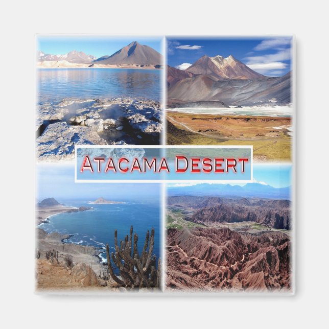 zCL003 ATACAMA DESERT, Mosaic, Chile, Fridge Magnet (Front)