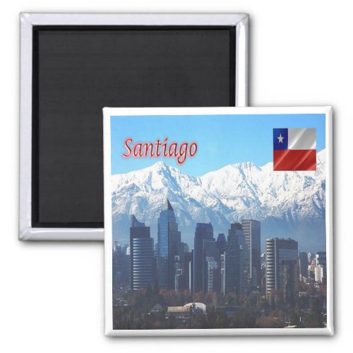 zCL018 SANTIAGO Skyline America Fridge Magnet