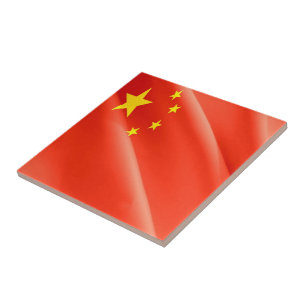 zCN002 Chinese waving FLAG China PRC, Ceramic Tile