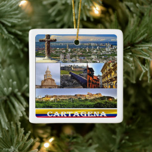 zCO07 CARTAGENA mosaic, Colombia, Ceramic Ornament