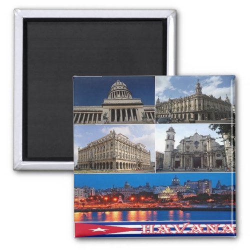 zCU013 HAVANA Mosaic Cuba America Fridge Magnet