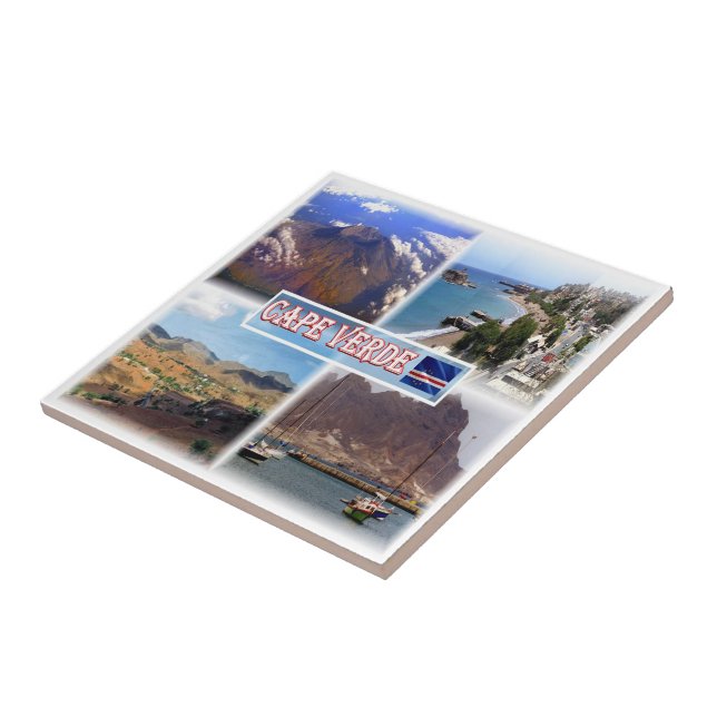 zCV0023 CAPE VERDE, Mosaic, Africa, Ceramic Tile (Side)