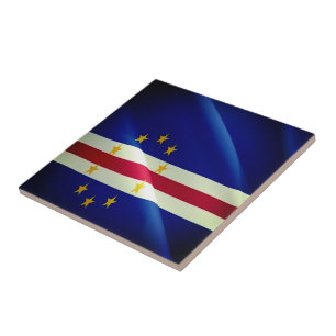 zCV002 CAPE VERDE, Waving Flag, Africa, Ceramic Tile