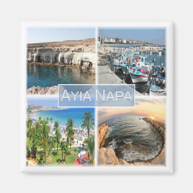 zCY004 AYIA NAPA Cyprus, Fridge Magnet (Front)