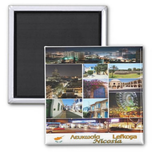 zCY018 NICOSIA Collage Mosaic Cyprus Fridge Magnet