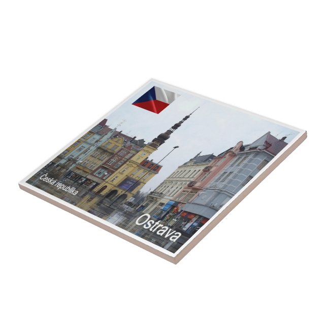 zCZ012 OSTRAVA Czech Republic, Ceramic Tile (Side)