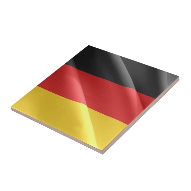 zDE002 GERMAN waving FLAG, Germany, Ceramic Tile (Side)