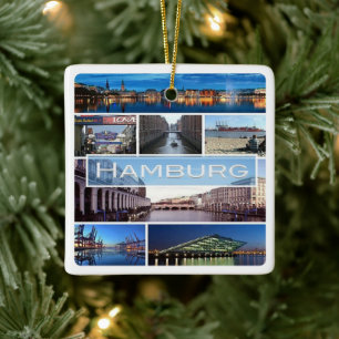 zDE003 mosaic of HAMBURG in Germany Europe, Ceramic Ornament