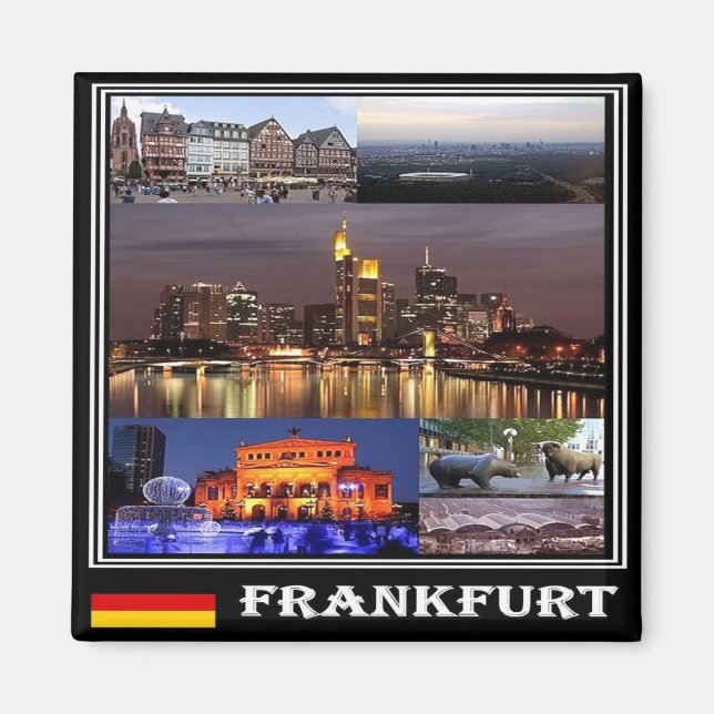 zDE017 FRANKFURT collage mosaic Germany, Fridge Magnet (Front)