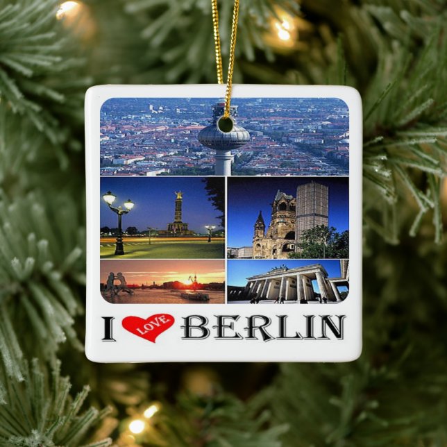 zDE020 BERLIN I LOVE Germany,  Ceramic Ornament (Tree)