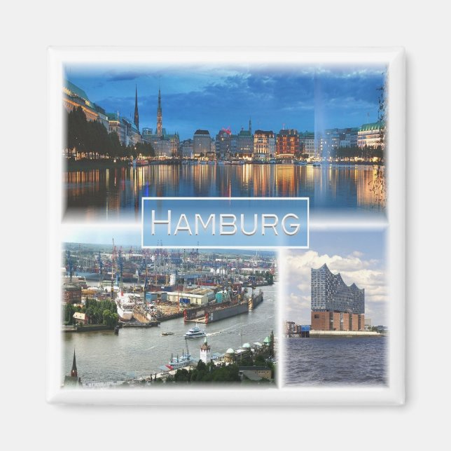 zDE021 HAMBURG Germany, Fridge Magnet (Front)