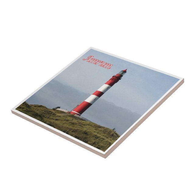 zDE048 AMRUM LIGHTHOUSE, Frisian islands Ceramic Tile (Side)