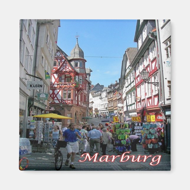 zDE101 MARBURG Wettergasse Germany, Fridge Magnet (Front)