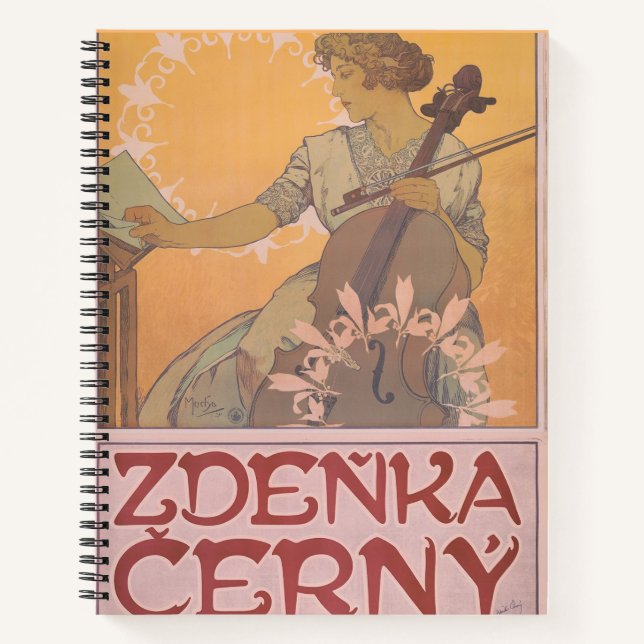 Zdenka Cerny poster by Alphonse Mucha  Notebook (Front)