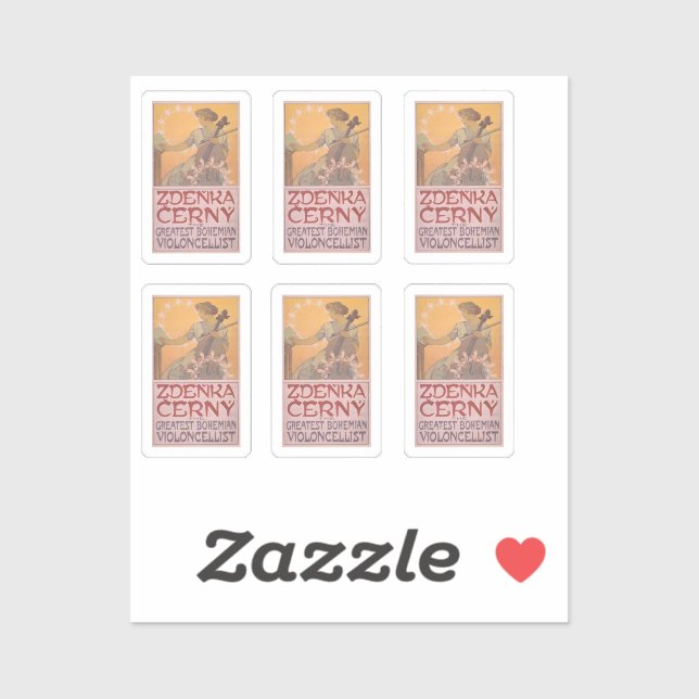 Zdenka Cerny poster by Alphonse Mucha  Sticker (Sheet)