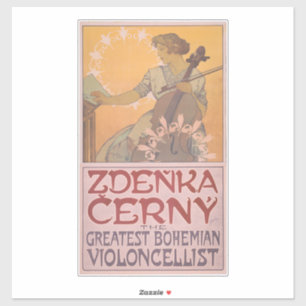 Zdenka Cerny poster by Alphonse Mucha  Sticker