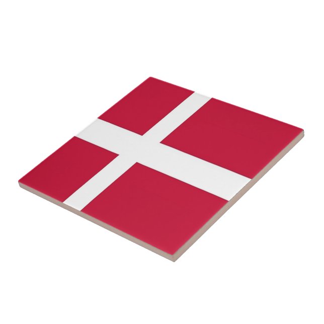 zDK001 DANISH FLAG, Denmark, Ceramic Tile (Side)
