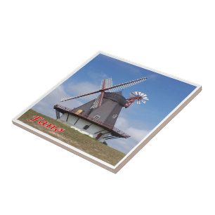 zDK008 FANO LIGHTHOUSE Frisian Islands, Ceramic Tile