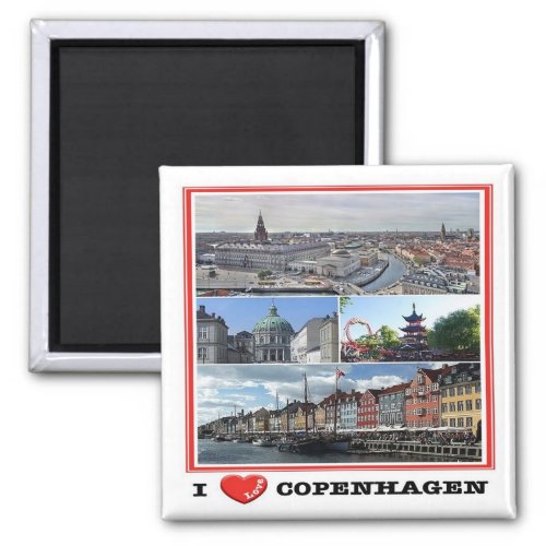 zDK014 COPENHAGEN KOPENHAGEN I Love Fridge Magnet