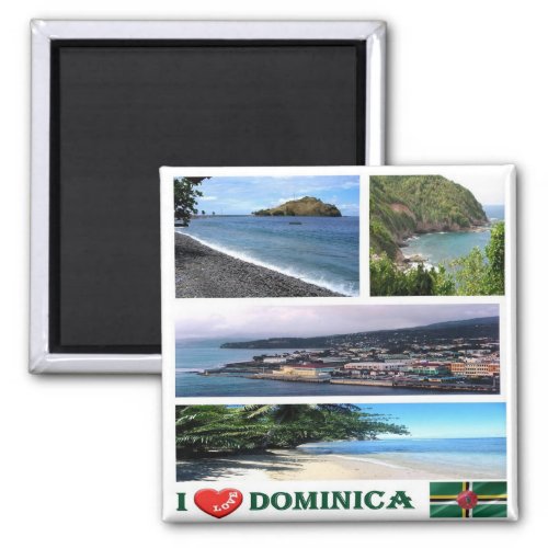 zDM003 DOMINICA I Love Mosaic America Fridge Magnet