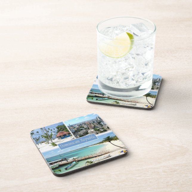 zDO005  DOMINICAN REPUBLIC, Mosaic, America, Beverage Coaster (Right Side)