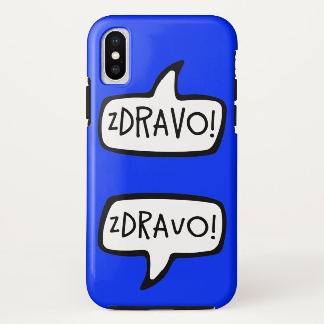 ZDRAVO! Bosnian Serbian Greeting Speech Bubble Case-Mate iPhone Case (Back)