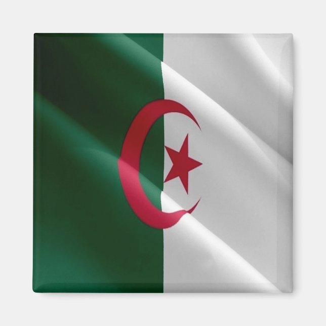 zDZ002 ALGERIA, Waving Flag, Africa, Fridge Magnet (Front)
