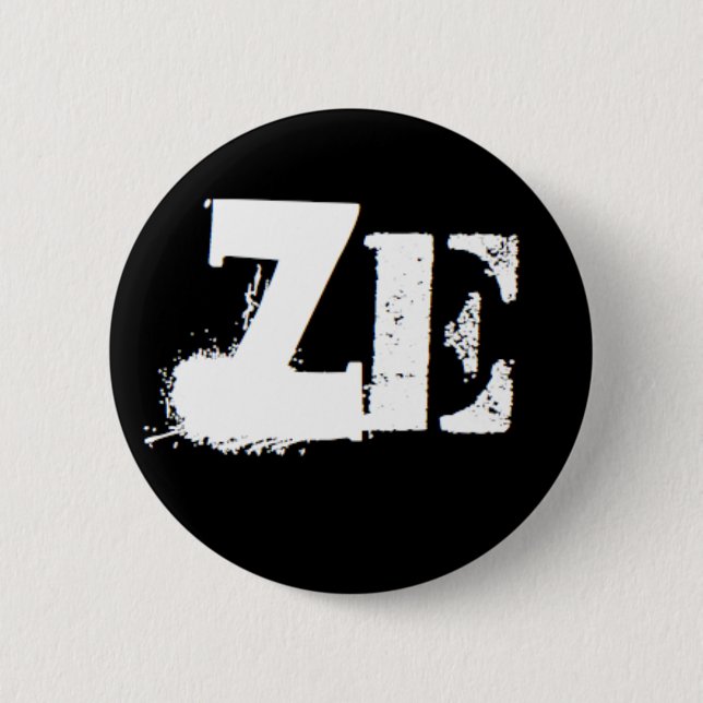 "Ze" is my pronoun Pinback Button (Front)