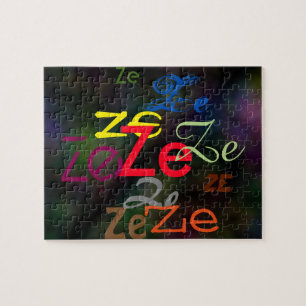 Ze or Custom Pronoun All Over Puzzle