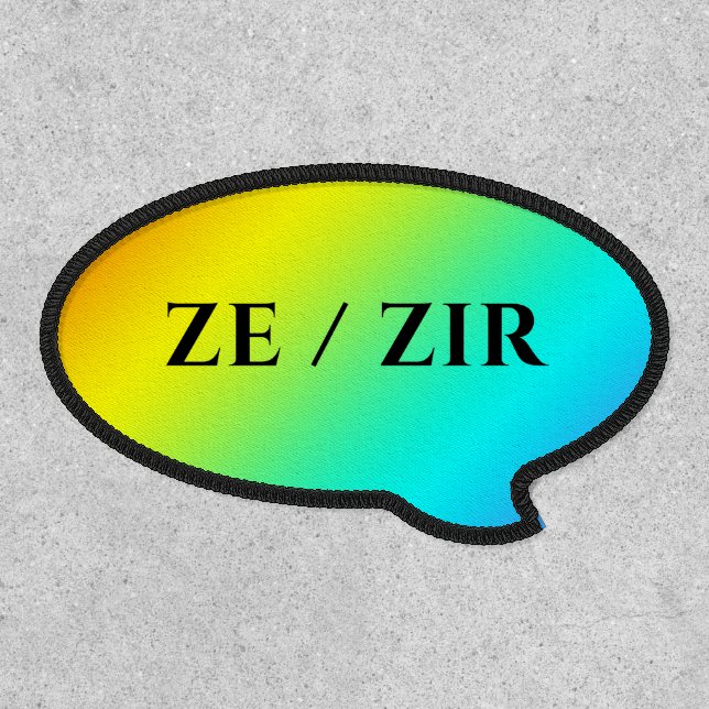 ZE ZIR PRONOUNS PATCH (Front)