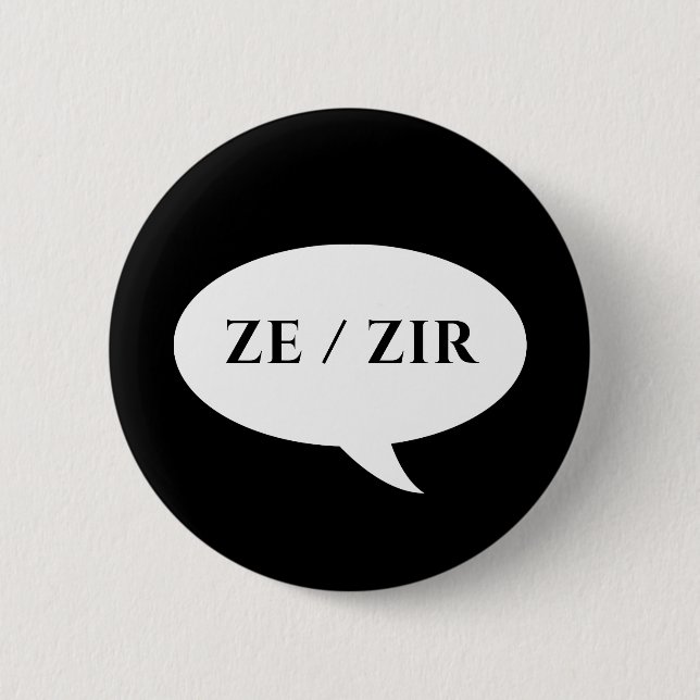 ZE ZIR PRONOUNS PATCH BUTTON (Front)